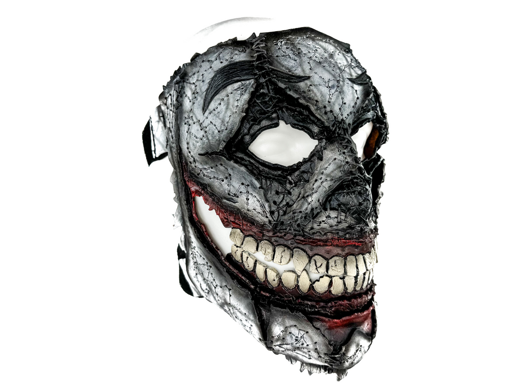 Genuine Leather Mask - GigaMyme Clown - Handmade Mime Full Face Cover for Halloween, Performance or Cosplay Costume Rockwell Masks