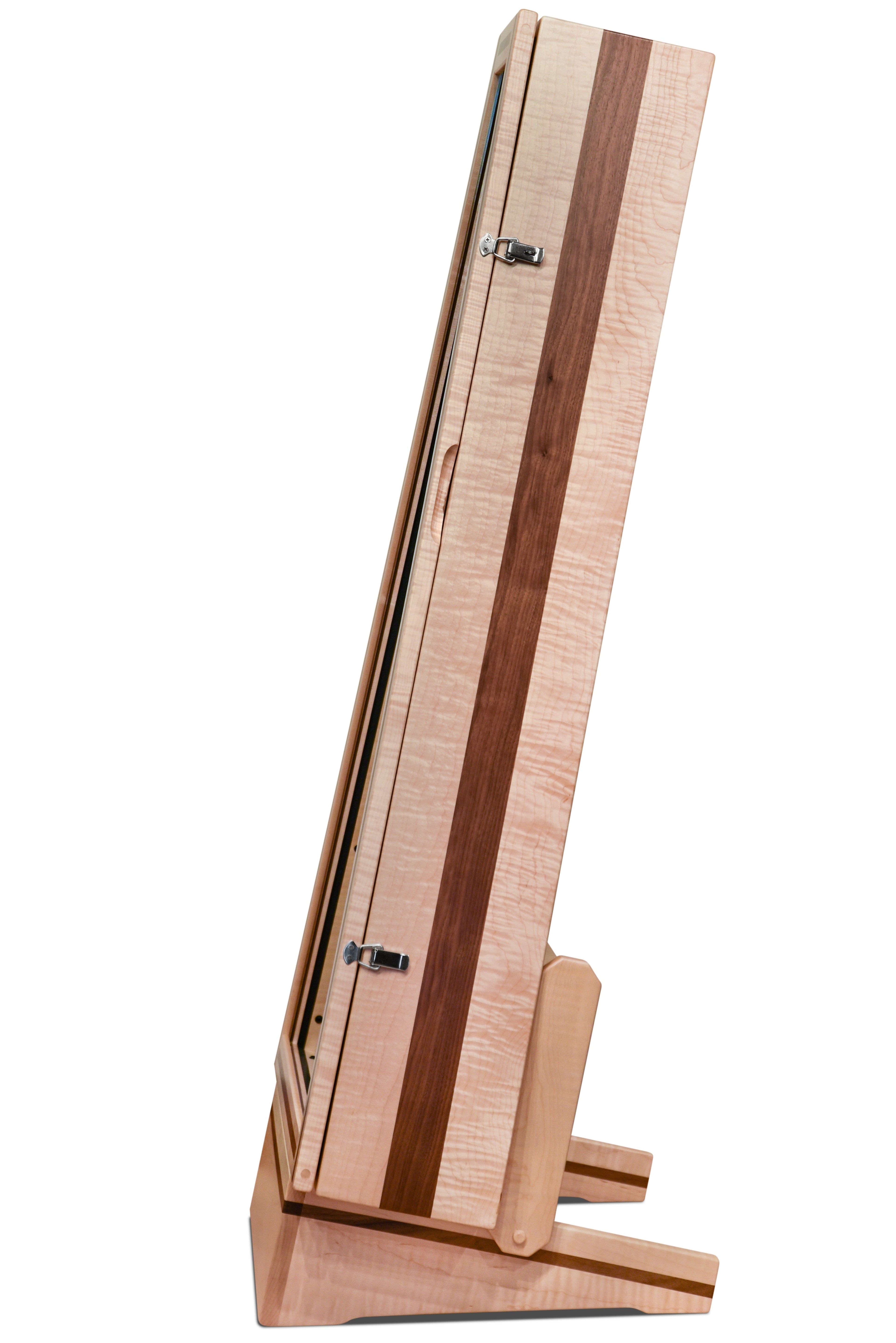 ClimaStand Triangle Humidor with Base - Flamed Maple with Walnut Acoustic Remedy Cases