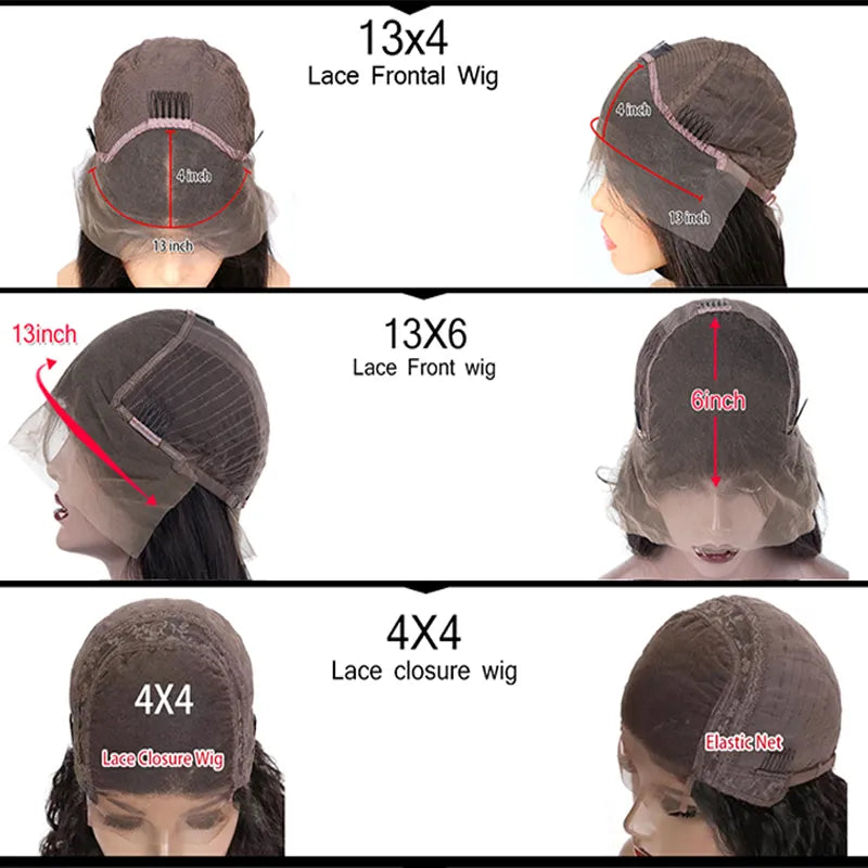 13x4 Curly Lace Front Human Hair Wigs For Black Women Brazilian Deep Wave Lace Frontal Wig Water Curly 4x4 Lace Closure Wig 250% HOL stores