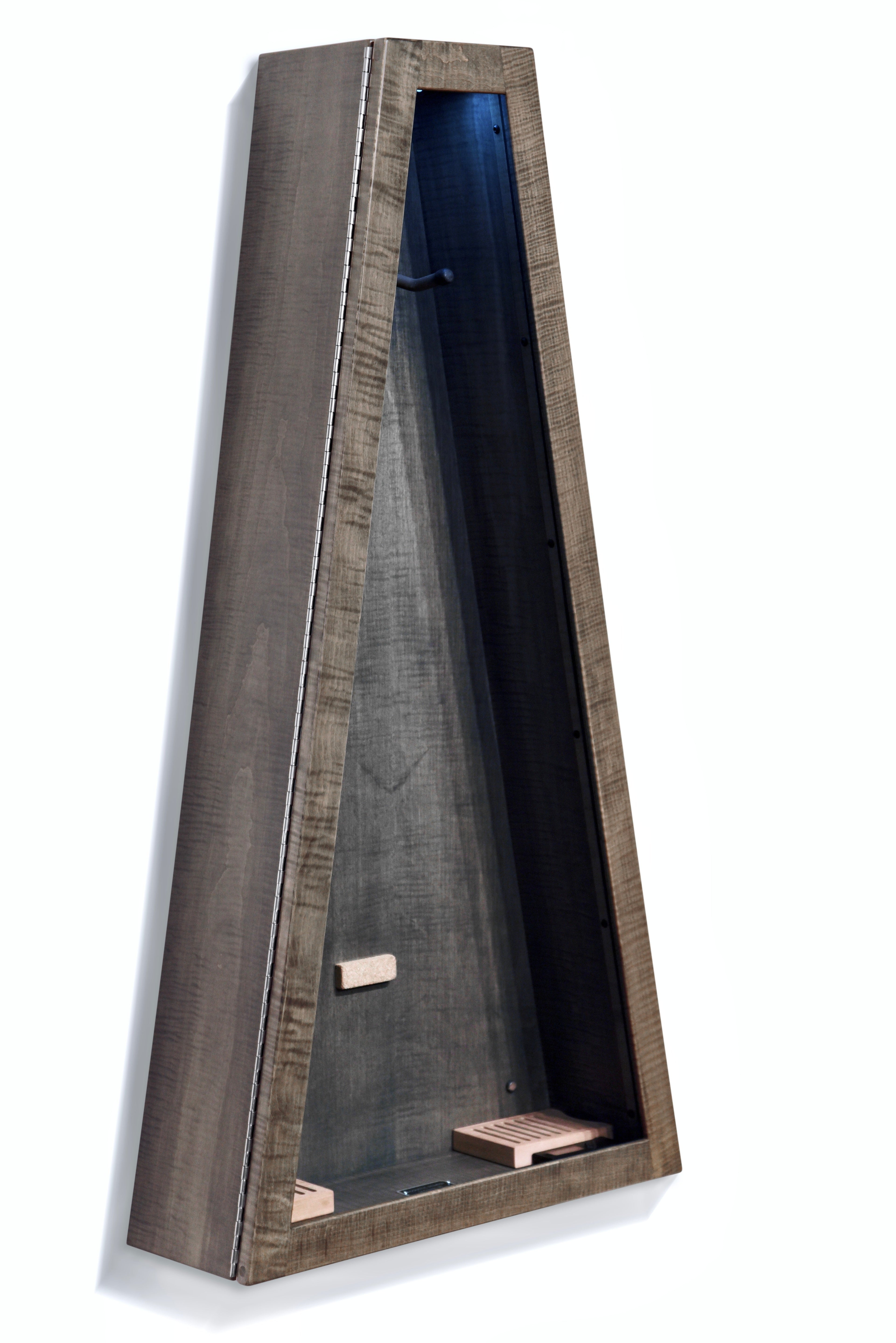 ClimaCase Triangle Humidor - Flamed Maple with Antique Slate Stain Acoustic Remedy Cases