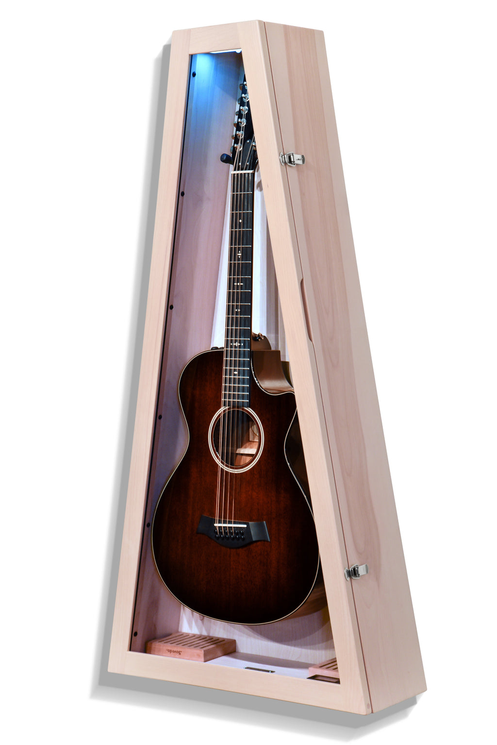 ClimaCase Triangle Humidor - Birch with Campbell White Stain Acoustic Remedy Cases