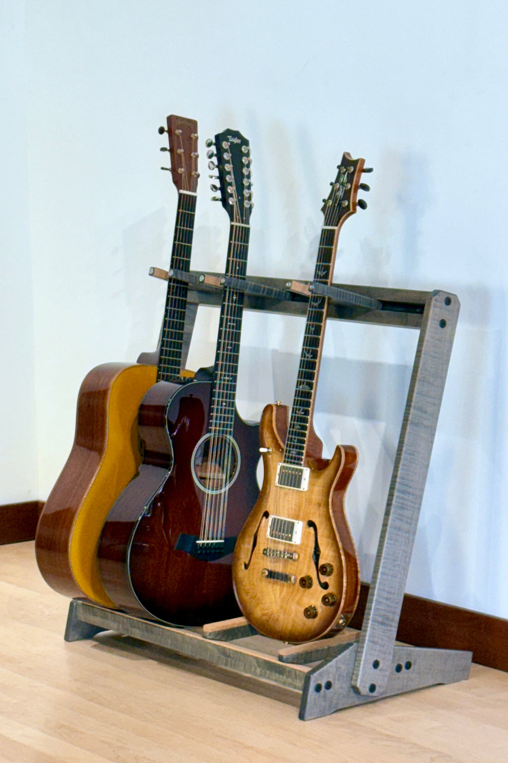 Petite StringRack - Flamed Maple - Antique Slate Acoustic Remedy Cases