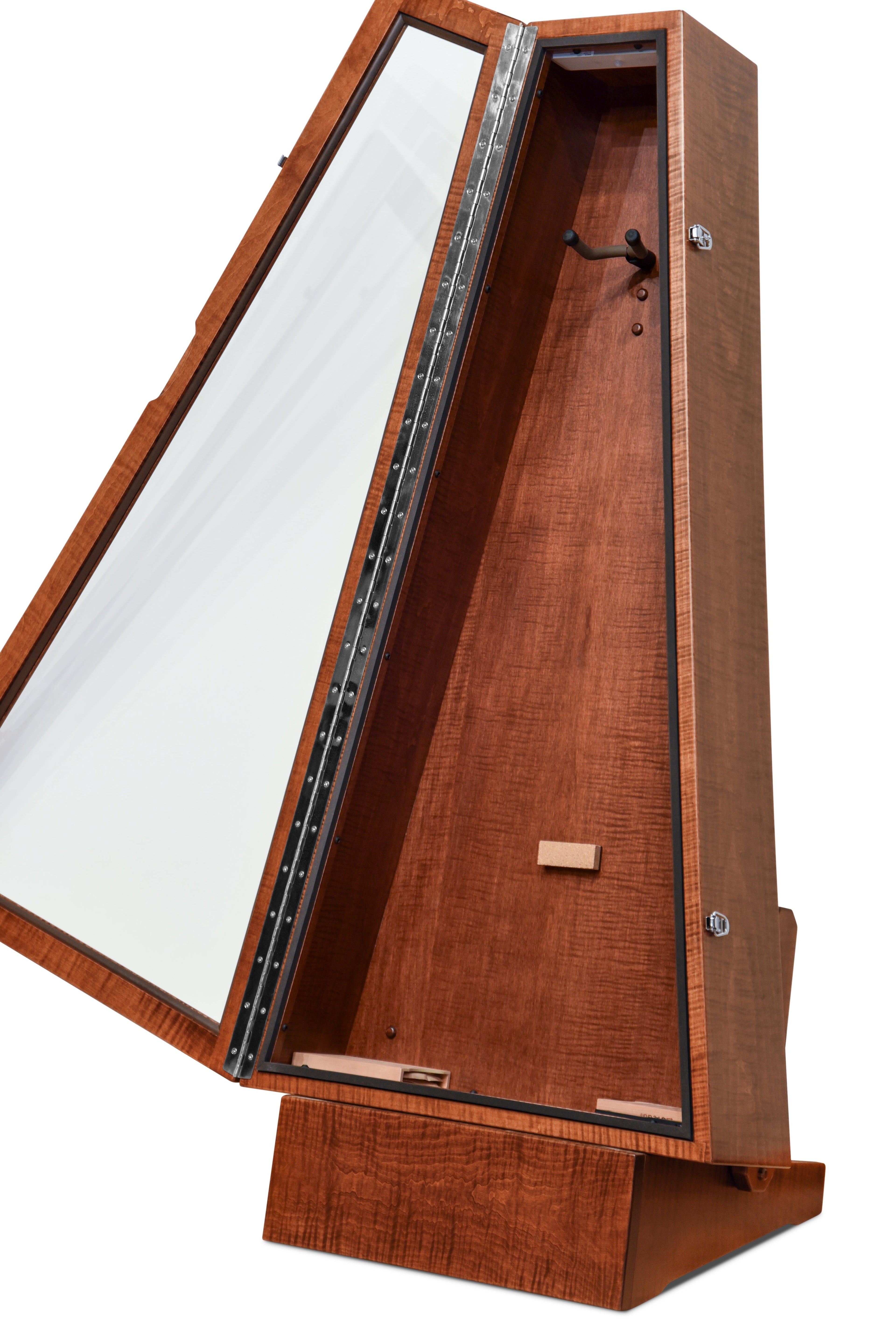 ClimaStand Triangle Humidor with Base - Flame maple with Acres Stain Acoustic Remedy Cases