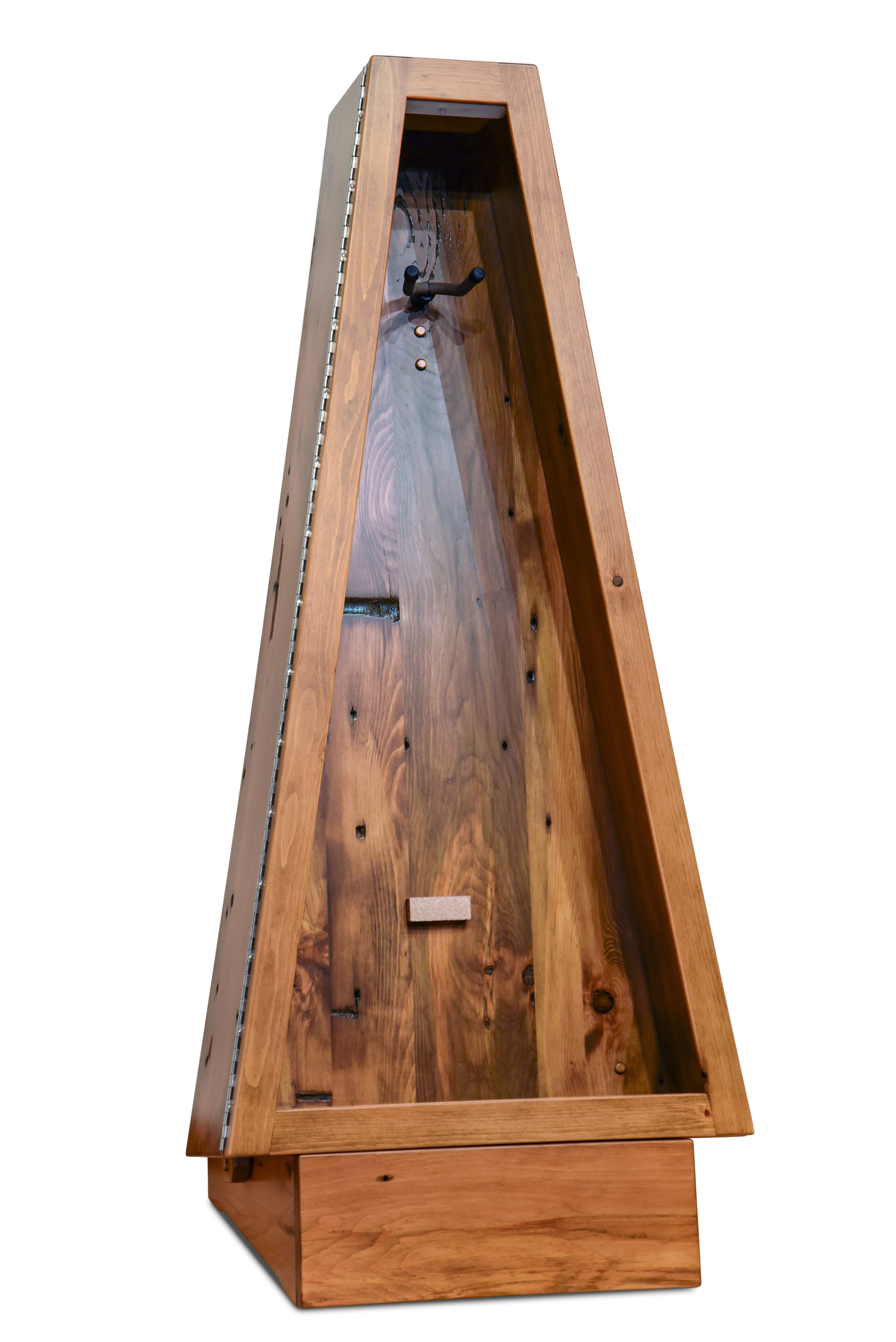 ClimaStand Triangle Humidor with Base - 300 Year Old Reclaimed Wood with Sealy Stain Acoustic Remedy Cases
