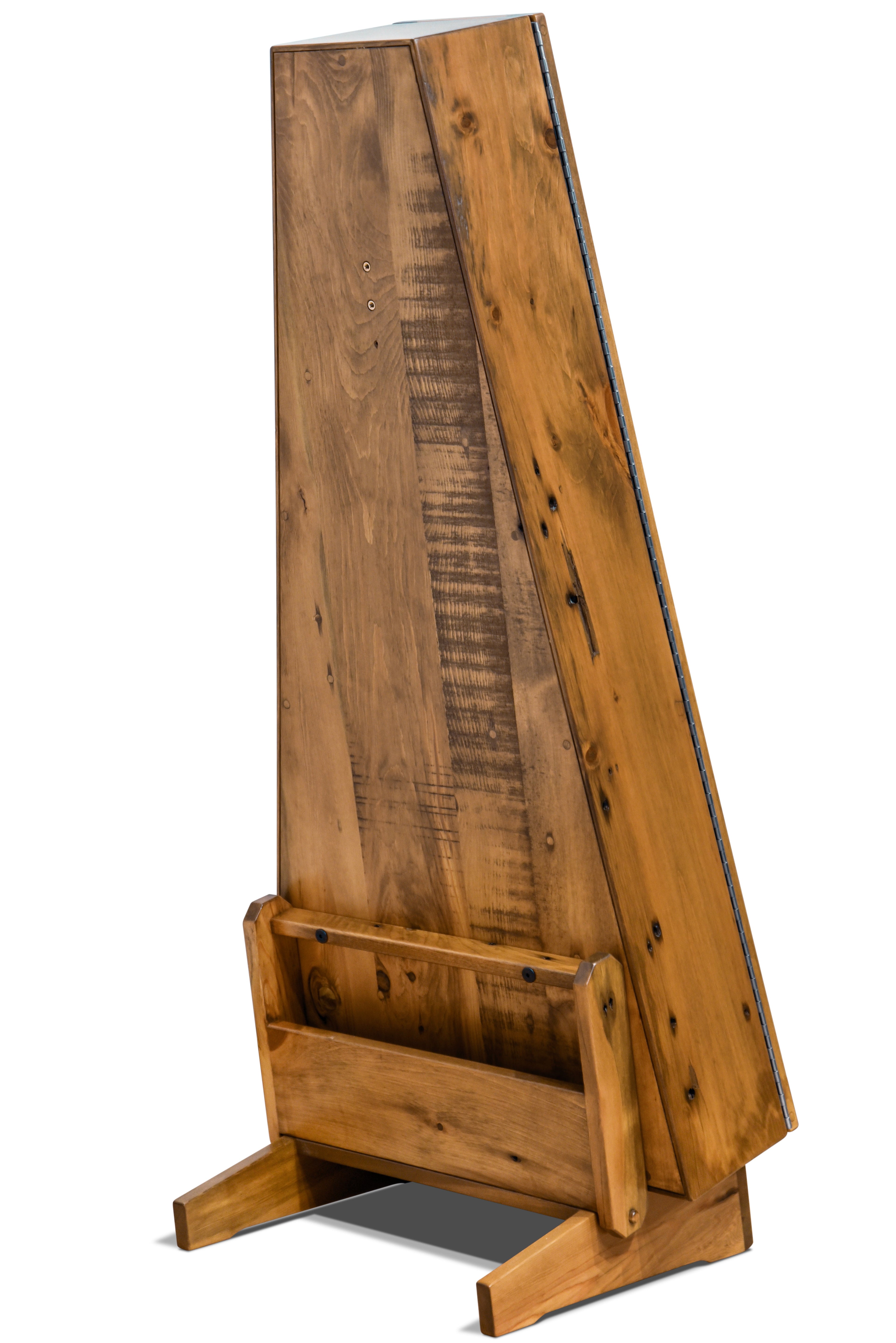 ClimaStand Triangle Humidor with Base - 300 Year Old Reclaimed Wood with Sealy Stain Acoustic Remedy Cases