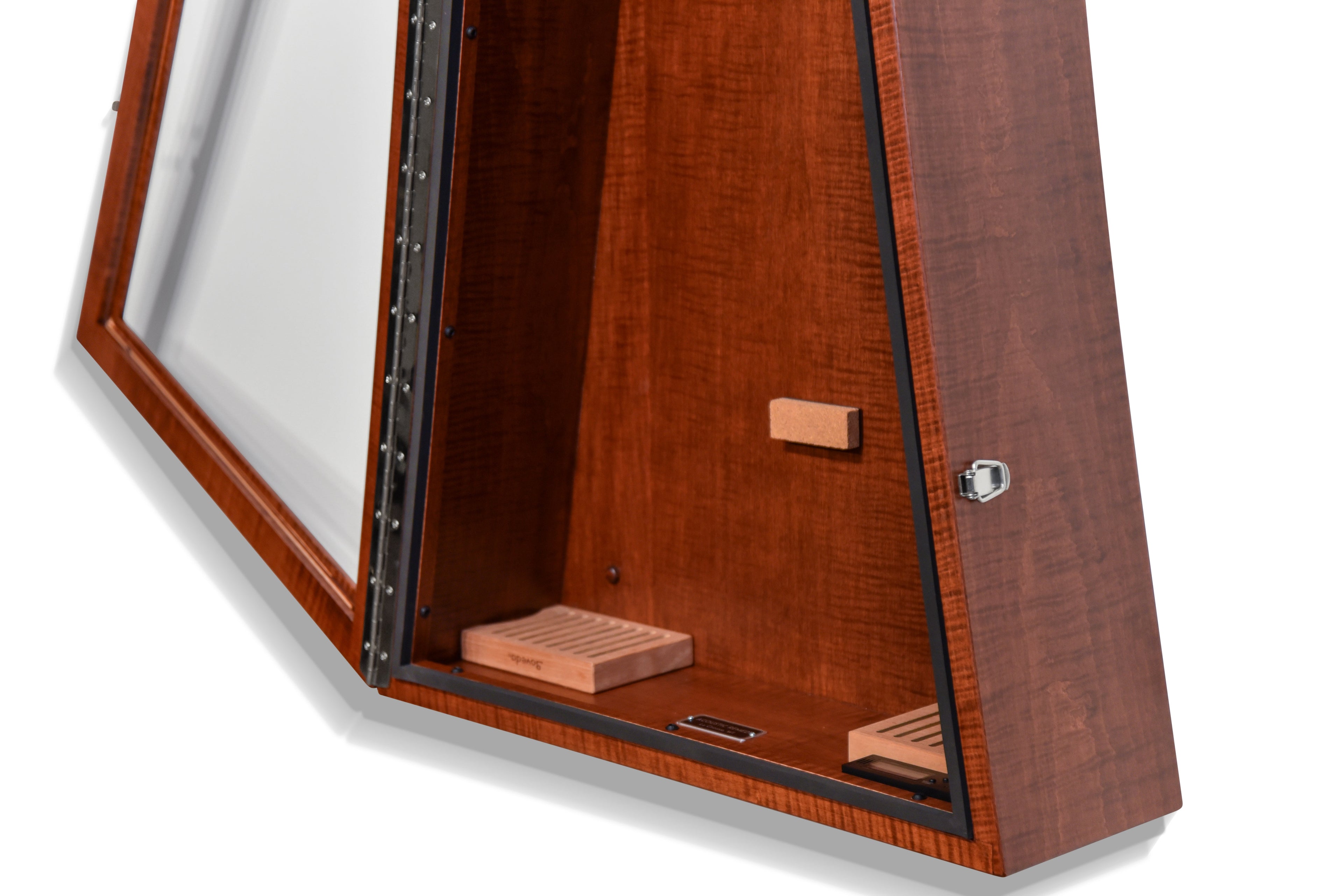 ClimaCase Triangle Humidor - Flamed Maple with Acres Stain Acoustic Remedy Cases