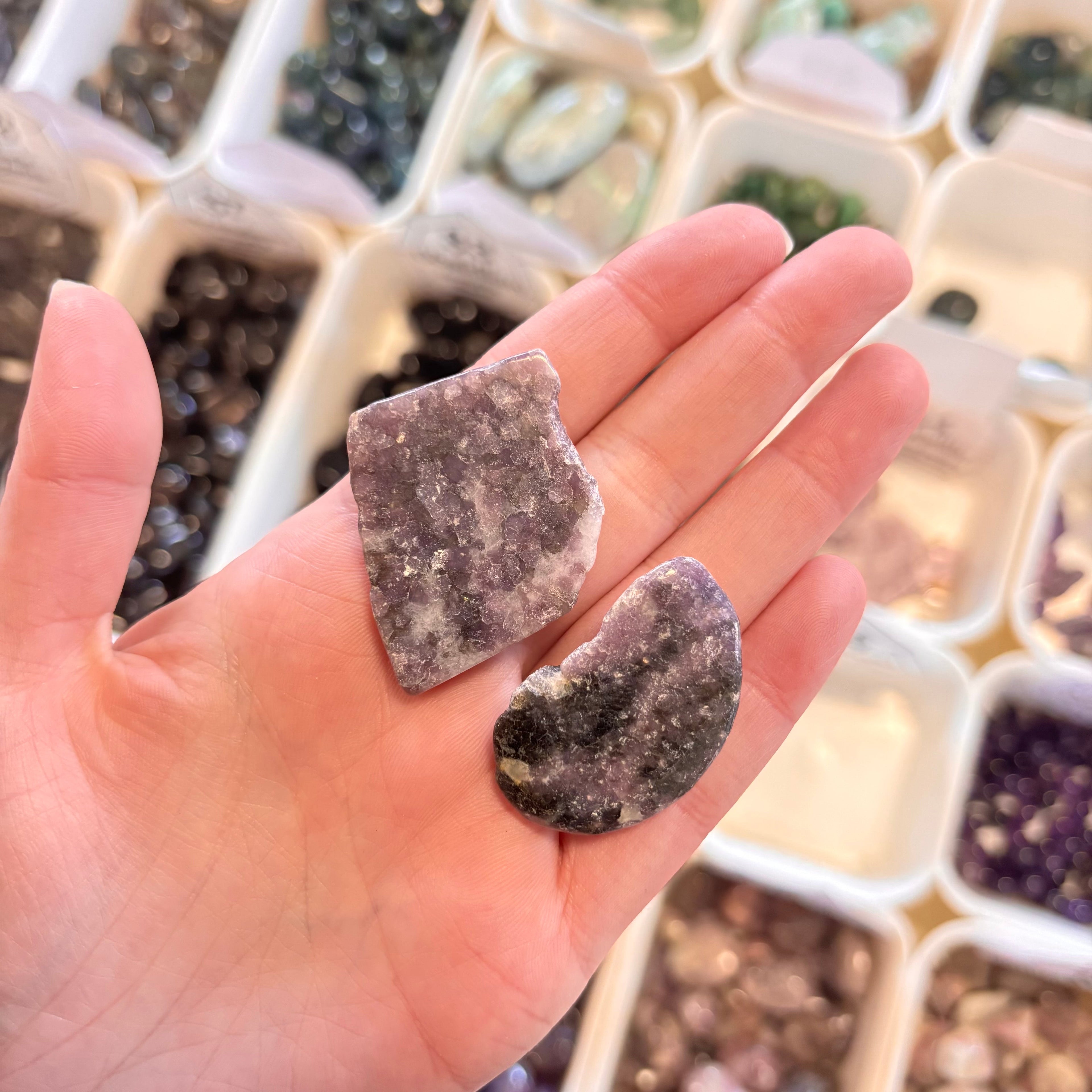 Lepidolite (Emotional Healing, Anxiety & Depression) Slice White Mountain Crystals