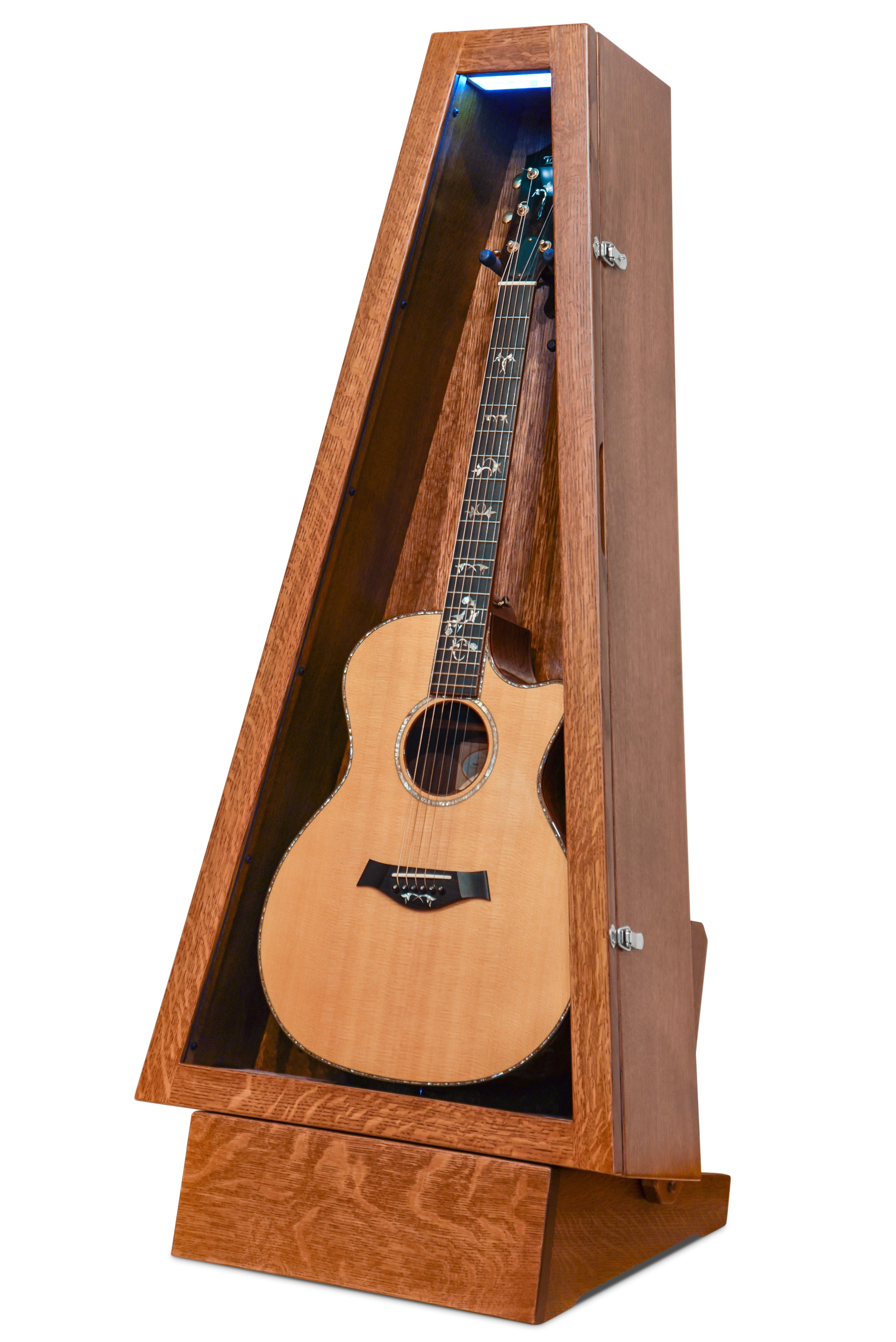 ClimaStand Triangle Humidor with Base - Quartersawn White Oak with Boston Stain Acoustic Remedy Cases