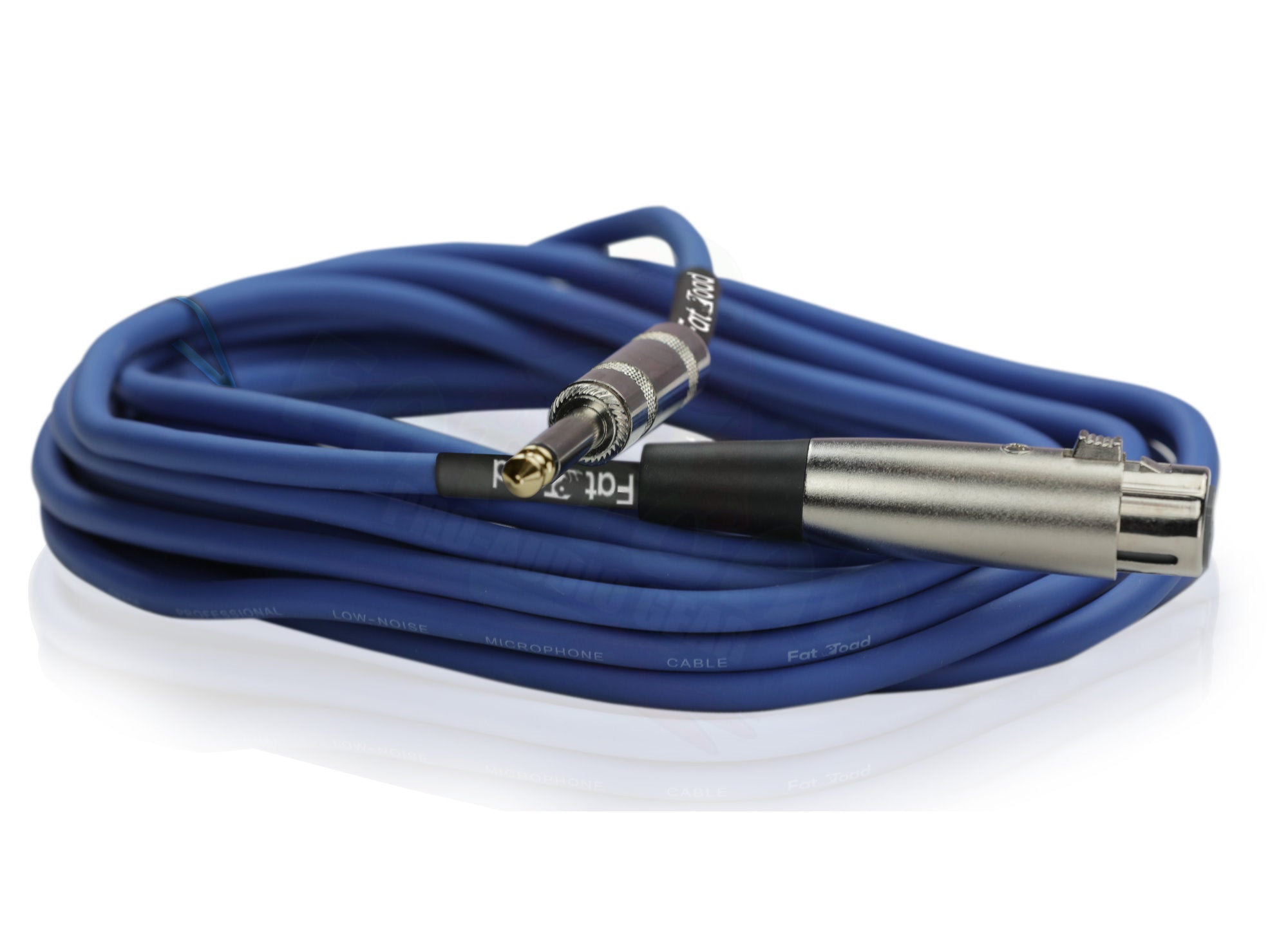 XLR Female to 1/4" Male Jack Microphone Cables (4 Pack) by FAT TOAD - 20ft Pro Audio Blue Mic Cord Extension Patch Lo-Z Connector, 24 AWG Wire GeekStands.com