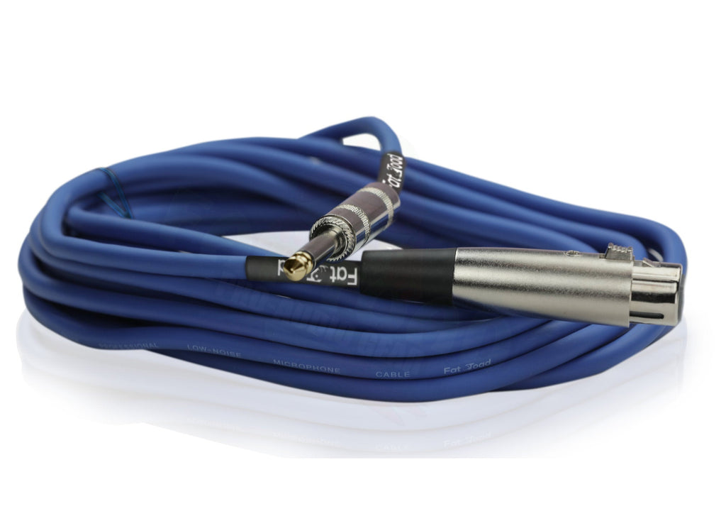 XLR Female to 1/4" Male Jack Microphone Cables (6 Pack) by FAT TOAD| 20ft Professional Pro Audio Mic Blue Cord Patch Lo-Z Connector | 24 Gauge Shielded, Balanced Wire for Impeccable DJ Audio Recording GeekStands.com