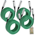 XLR Microphone Cables (4 Pack) by FAT TOAD - 50ft Professional Pro Audio Green Mic Cord Extension Patch with Lo-Z Connector - 24 AWG Shielded Wire GeekStands.com