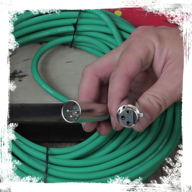 XLR Microphone Cables (4 Pack) by FAT TOAD - 50ft Professional Pro Audio Green Mic Cord Extension Patch with Lo-Z Connector - 24 AWG Shielded Wire GeekStands.com