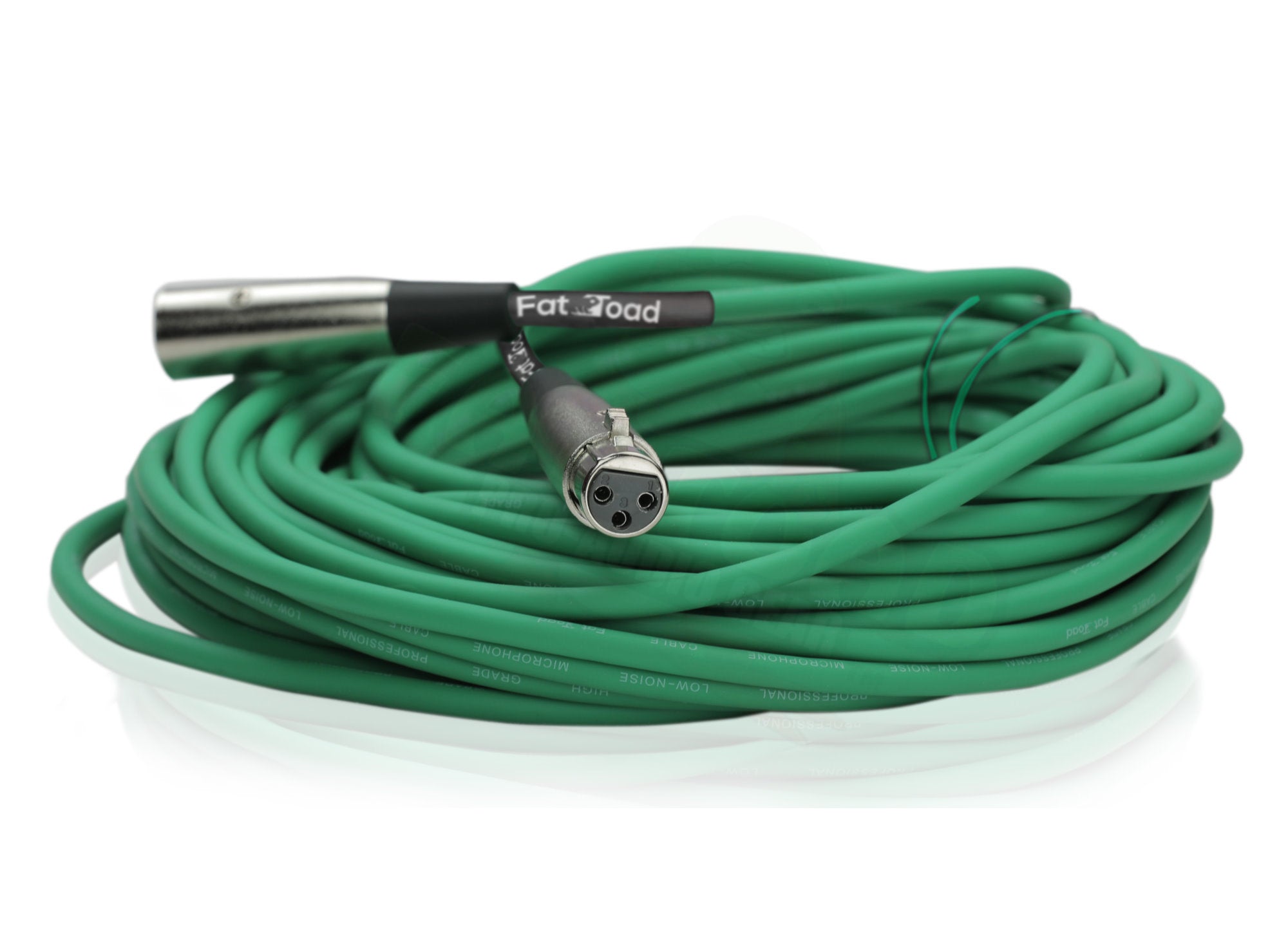 50ft XLR Microphone Cables (12-Pack) by FAT TOAD  - Professional Pro Audio Green Mic Extension Patch with Lo-Z Connector - 24 AWG Shielded Wire & Balanced for DJ Music Recording Studio Mixer Gear GeekStands.com