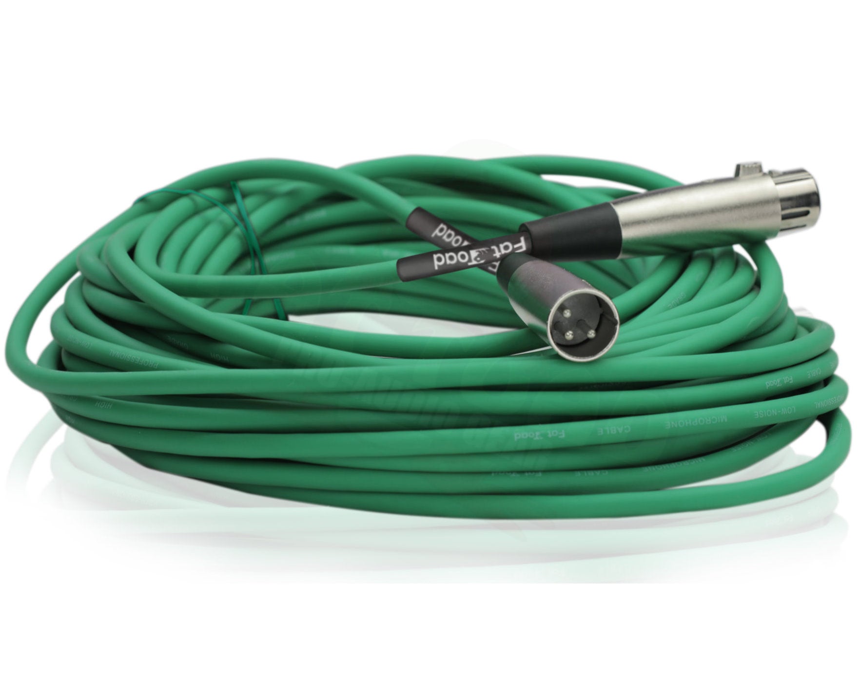 50ft XLR Microphone Cables (12-Pack) by FAT TOAD  - Professional Pro Audio Green Mic Extension Patch with Lo-Z Connector - 24 AWG Shielded Wire & Balanced for DJ Music Recording Studio Mixer Gear GeekStands.com