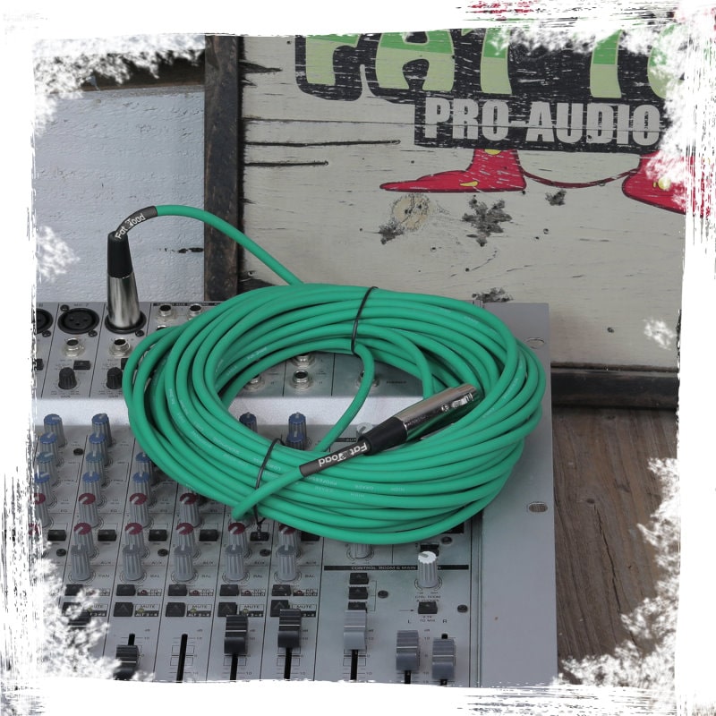 XLR Microphone Cables (4 Pack) by FAT TOAD - 50ft Professional Pro Audio Green Mic Cord Extension Patch with Lo-Z Connector - 24 AWG Shielded Wire GeekStands.com
