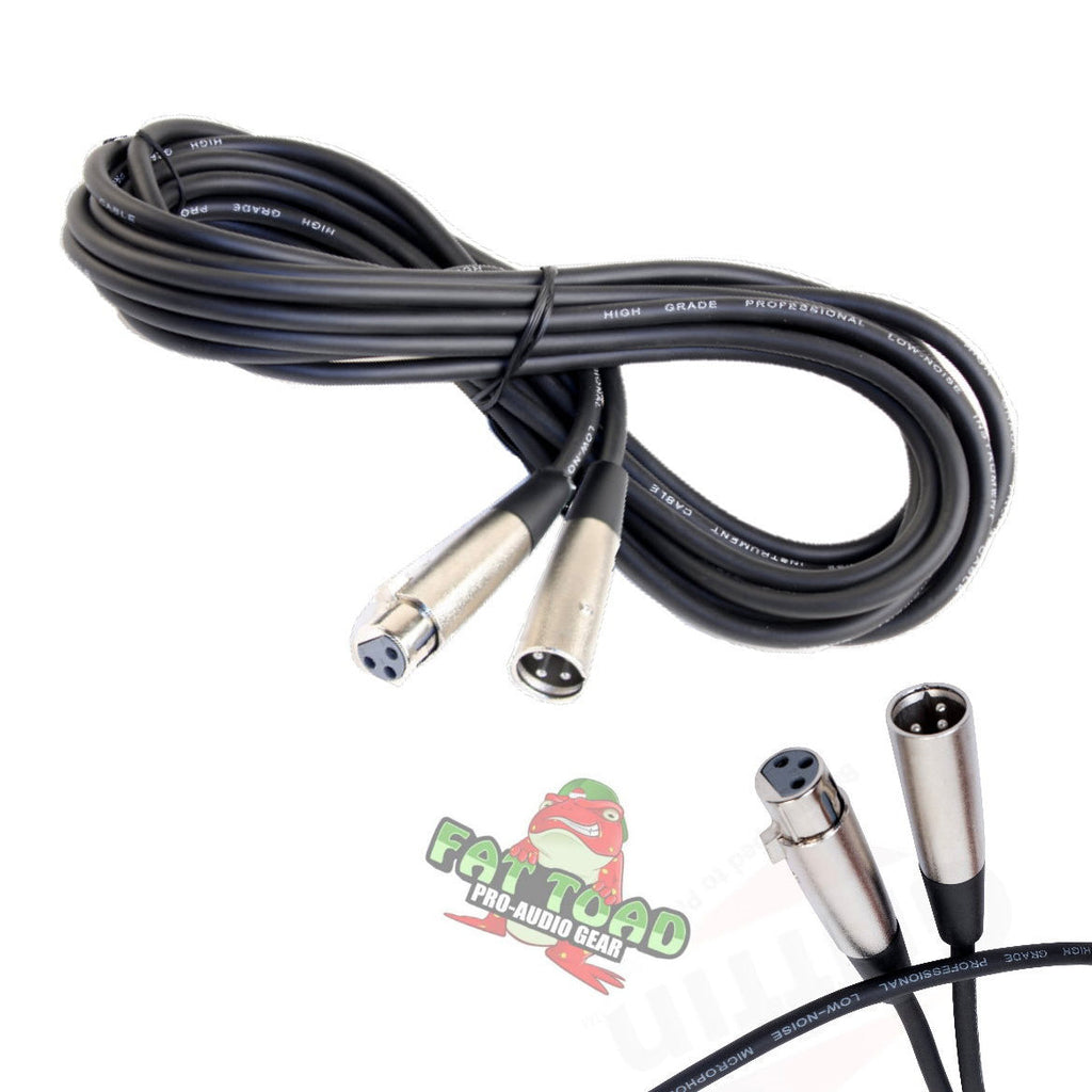 XLR Microphone Cable by FAT TOAD - 20ft Professional Pro Audio Mic Cord Extension Patch with Male to Female Lo-Z Connector - 24 AWG Wire & Balanced GeekStands.com