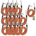 Right-Angled Guitar Cables (24-Pack) by FAT TOAD - 20FT 1/4-Inch Straight-End 24GA Instrument Cords for Electric Guitar, Bass, Pedal, Keyboard, Speaker Amplifier & Studio Recording GeekStands.com