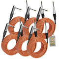 Guitar Cables (6 Pack) Right Angled Instrument Cord by FAT TOAD - 20FT 1/4 Quarter Inch Straight-End 20 GA Wires for Electric Guitar Pedal, Keyboards GeekStands.com