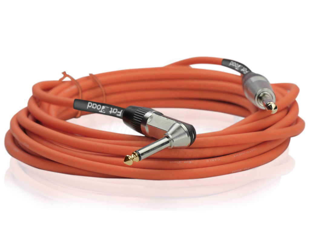 24 PACK - Right Angled Guitar Cables by FAT TOAD | Instrument Cords 20FT 1/4 Quarter Inch Straight-End 24GA Wires for Electric Guitar Pedal, Bass, Keyboards, Speaker Amplifier & Audio Studio Recording GeekStands.com