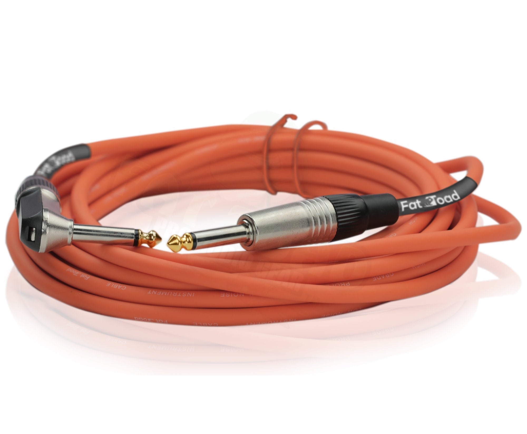 8 PACK - Guitar Cables Right Angled Instrument Cords by FAT TOAD | 20FT 1/4 Quarter Inch Straight-End 24 GA Wires for Electric Guitar Pedal, Bass, Keyboards, Speaker Amplifier & Audio Studio Recording GeekStands.com