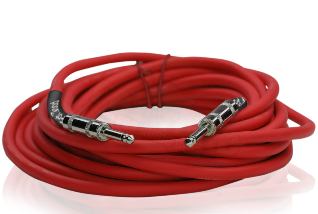 10 PACK - 25FT Speaker Cables by FAT TOAD | Quarter Inch 12 AWG Gauge Wire for Amp, Music Studio Recording & Stage Gear | 1/4" to 1/4 Male Jack Professional Pro Audio Red DJ Speakers PA Patch Cords GeekStands.com