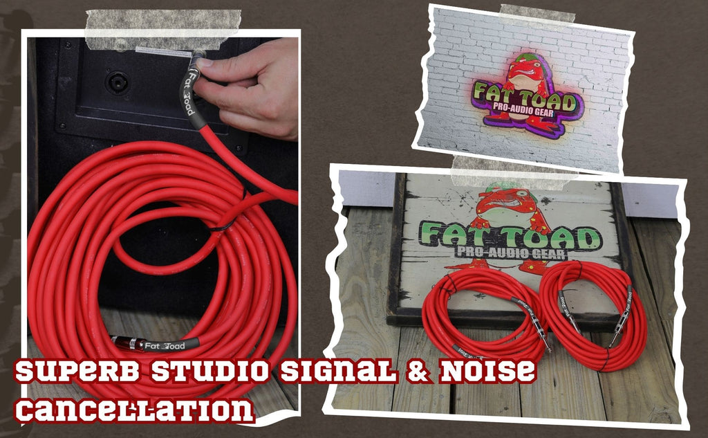 1/4" to 1/4 Male Jack Speaker Cables (2 Pack) by FAT TOAD - 25ft Professional Pro Audio Red DJ Speakers PA Patch Cords - Quarter Inch 12 AWG Wire GeekStands.com