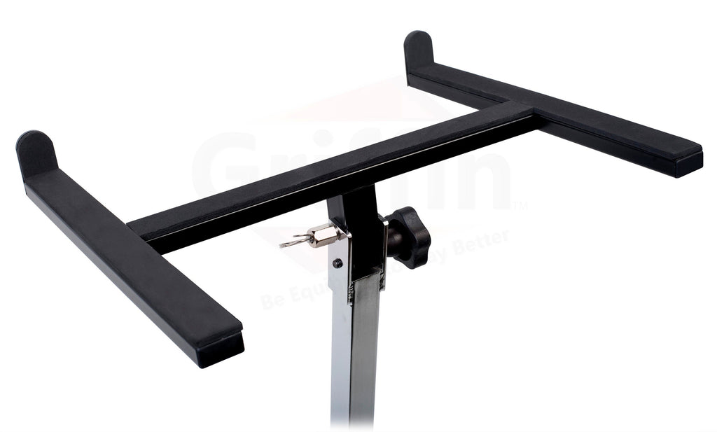 Studio Mixer Stand DJ Cart by GRIFFIN - Rolling Standing Rack On Casters with Adjustable Height - Portable Turntable Holder Mount For Digital Machine GeekStands.com