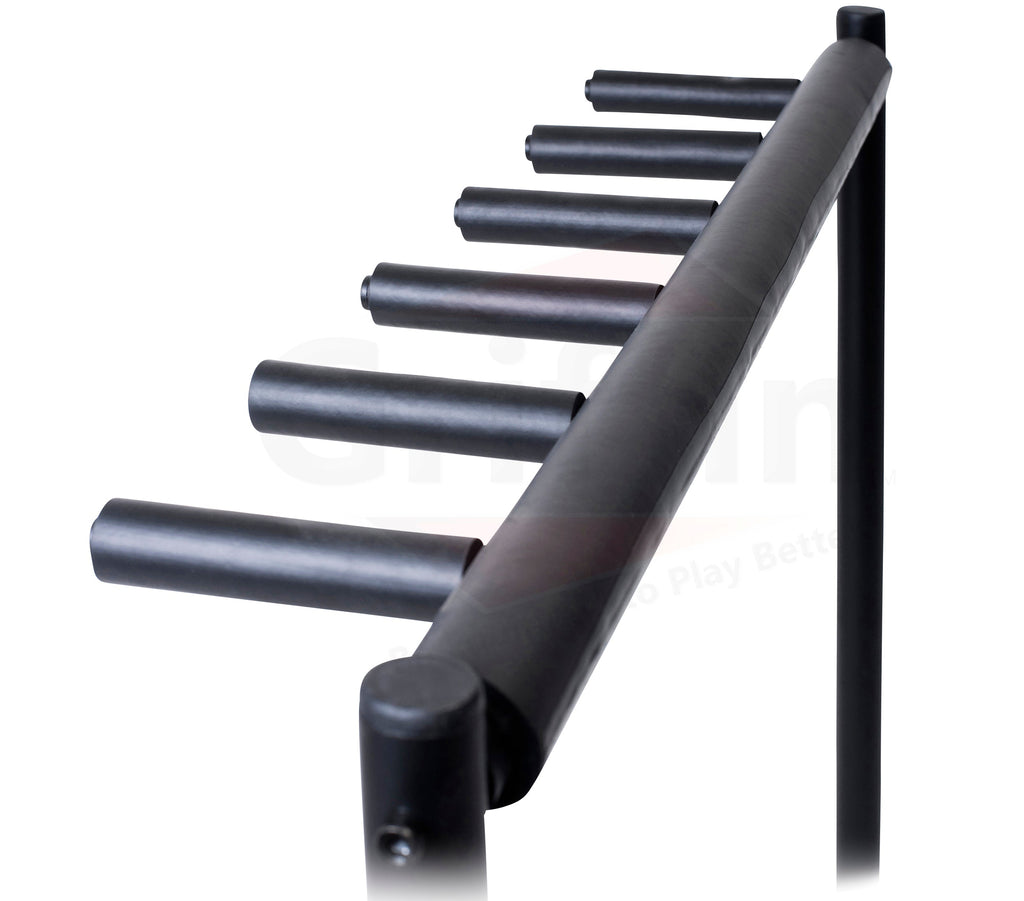 Five Guitar Rack Stand by GRIFFIN - Holder for 5 Guitars & Folds Up For Easy Transport - Neoprene Tubing Accessories For Music Bands, Recording Studio GeekStands.com