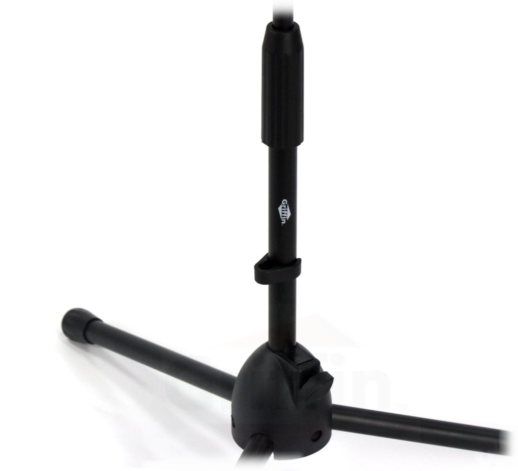 Short Microphone Stand with Boom Arm by GRIFFIN - Low Profile Tripod Mic Stand Mount for Kick Bass Drum, Studio Desktop Singing Recording, Guitar Amp GeekStands.com