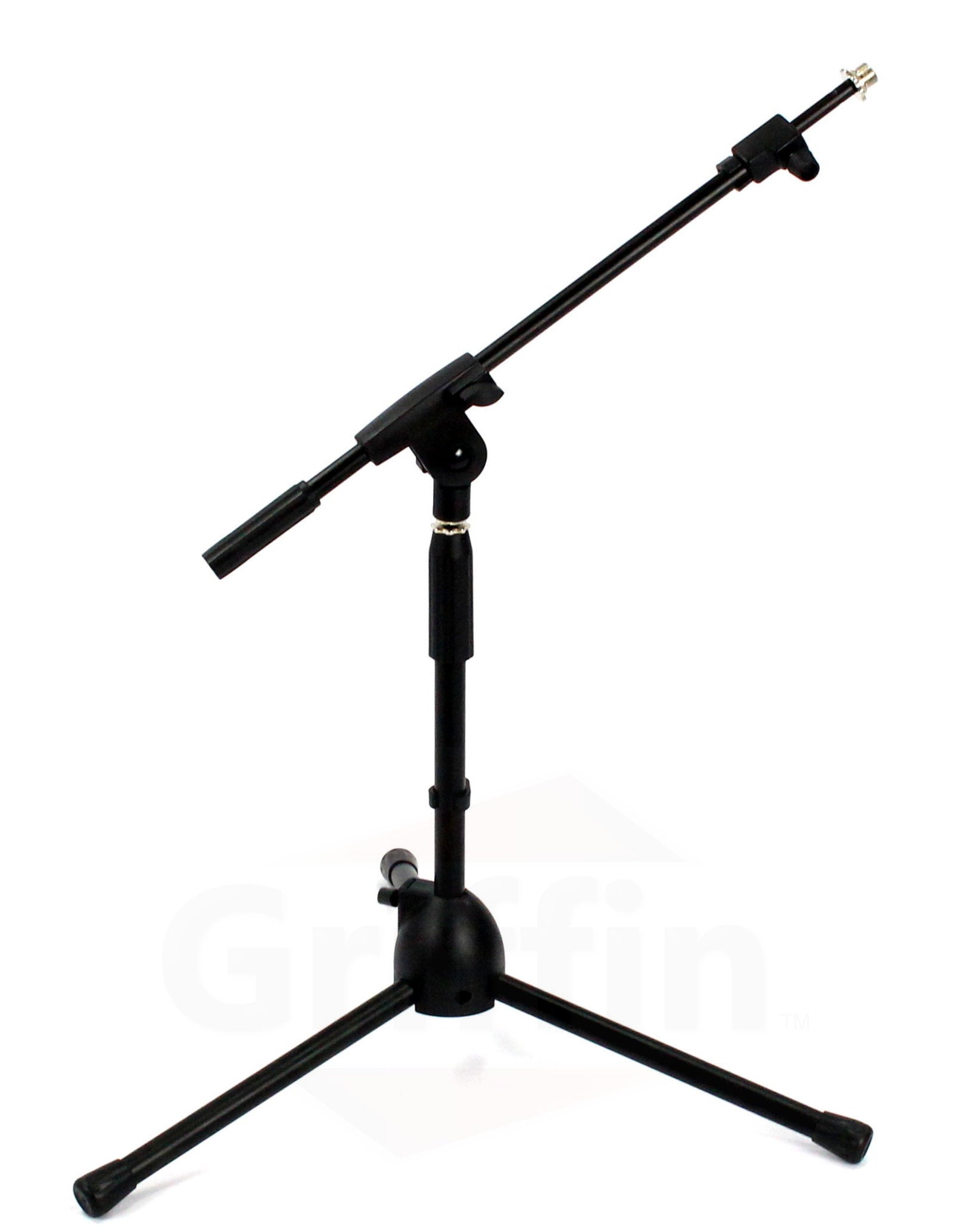 Short Microphone Stand with Boom Arm by GRIFFIN - Low Profile Tripod Mic Stand Mount for Kick Bass Drum, Studio Desktop Singing Recording, Guitar Amp GeekStands.com