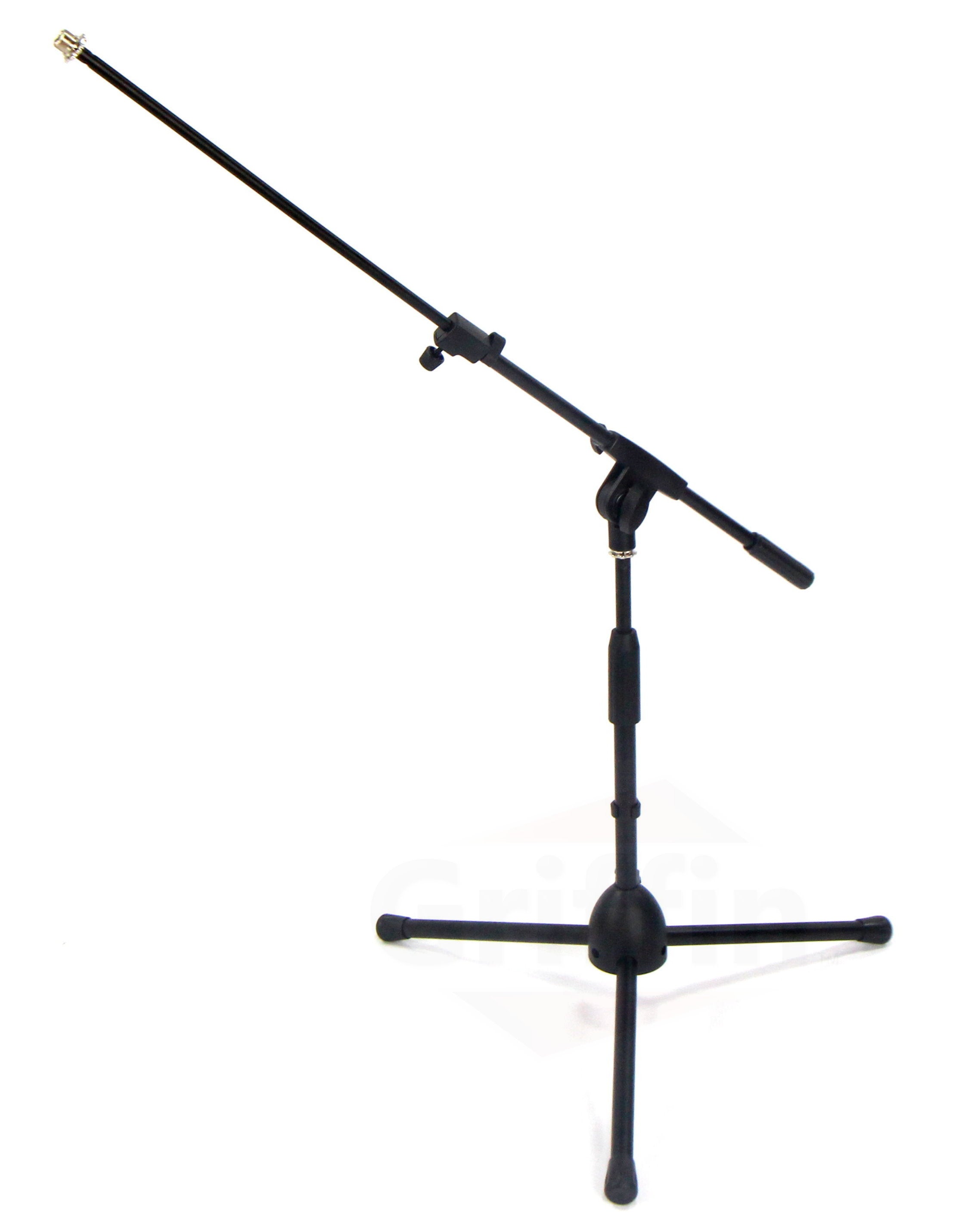 2 PACK- Low Profile Microphone Stand by GRIFFIN | Short Tripod Mic Stand Mount with Boom Arm for Kick Bass Drum, Studio Desktop Recording, Singing & Guitar Amplifiers | Small Height Telescoping Holder GeekStands.com