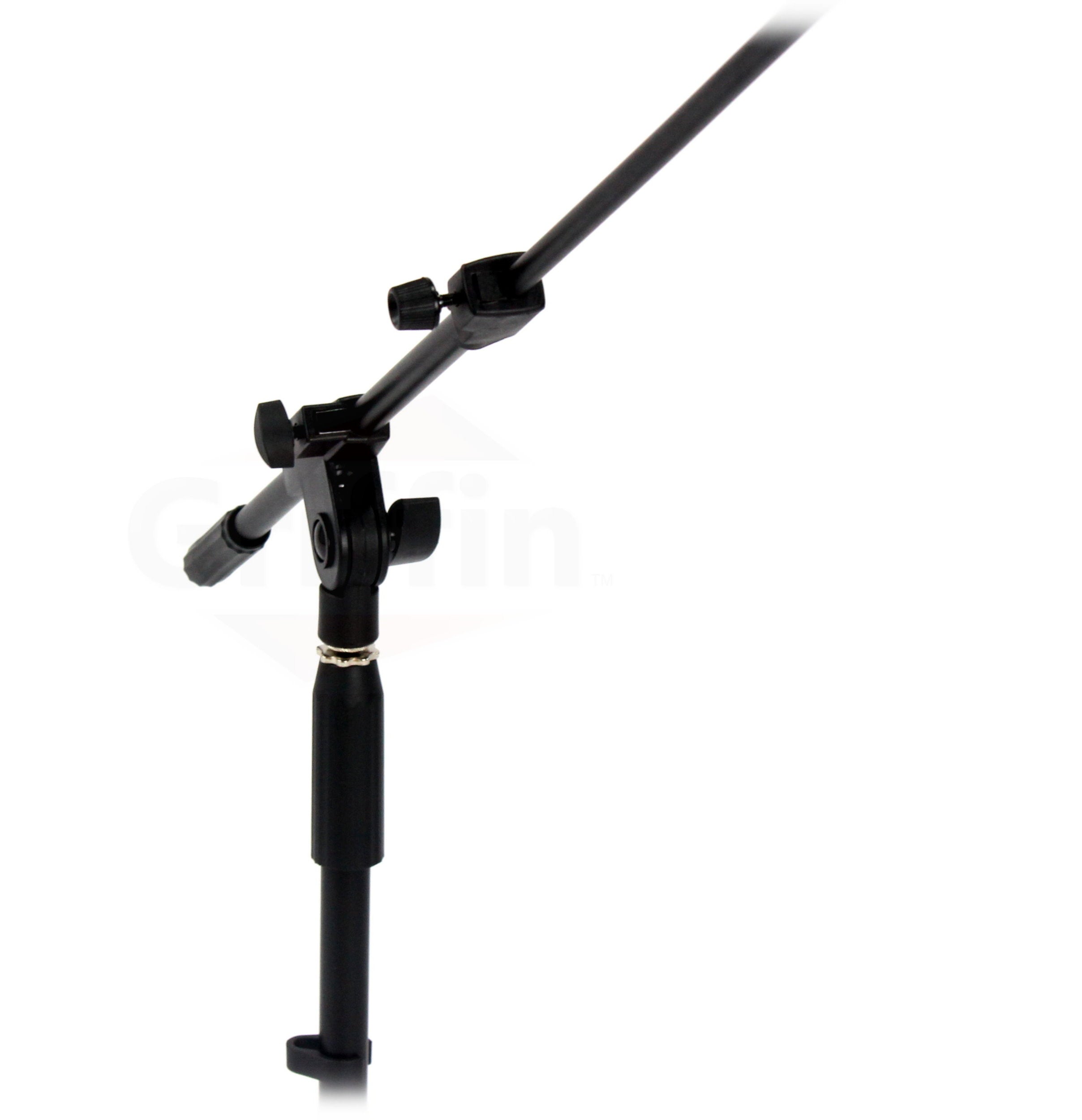 Low-Profile Microphone Stand (2 PACK) by GRIFFIN - Short Tripod Mic Stand Mount with Boom Arm for Kick Bass Drum, Studio Desktop Recording, Singing & Guitar Amplifiers - Small Height Telescoping Holder GeekStands.com