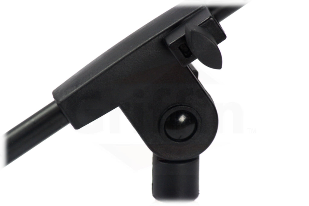 Low-Profile Microphone Stand (2 PACK) by GRIFFIN - Short Tripod Mic Stand Mount with Boom Arm for Kick Bass Drum, Studio Desktop Recording, Singing & Guitar Amplifiers - Small Height Telescoping Holder GeekStands.com