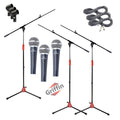 GRIFFIN Microphone Boom Stand & Cardioid Wired Mic, XLR Cable, & Clip (Pack of 3) - Telescoping Arm Holder, Tripod Legs - Karaoke Vocal Singing Stage GeekStands.com