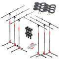 GRIFFIN Microphone Boom Stand (Pack of 6) with XLR Cables & Mic Clip - Telescopic Arm Tripod Legs for Studio Recording Accessories, Singing Karaoke GeekStands.com