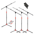 Tripod Microphone Boom Stand with Mic Clip Adapter (Pack of 4) by GRIFFIN - Adjustable Holder Mount For Studio Recording Accessories, Singing Karaoke GeekStands.com
