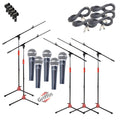 GRIFFIN Microphone Stand Package of 5 with Vocal Unidirectional Mics & XLR Cables - Handheld Cardioid Dynamic Microphones for Home Studio Recording GeekStands.com