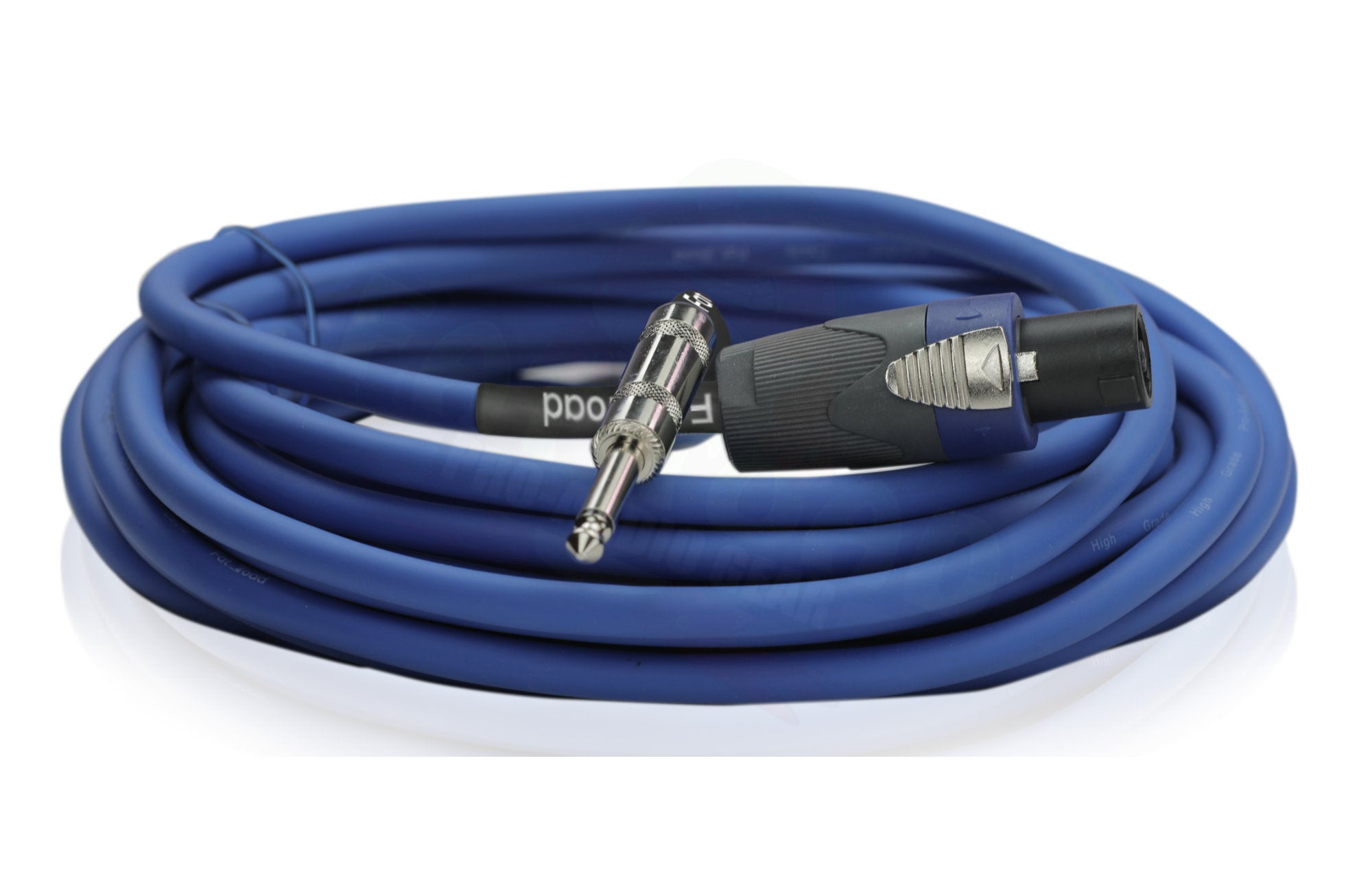 Speakon to 1/4" Male Cables (2 Pack) by FAT TOAD | 25 ft Professional Pro Audio Blue DJ Speaker PA Cord with Twist Lock Connector | 12 AWG Wire for Impeccable Studio Recording & Stage Performance Gear GeekStands.com
