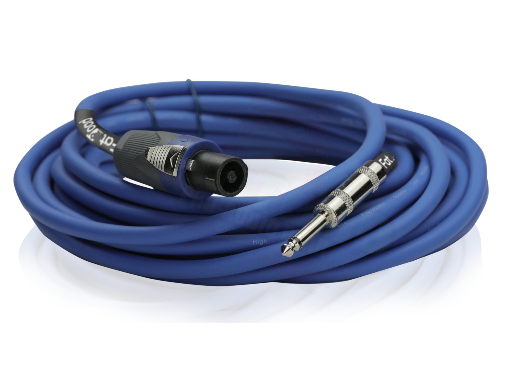 Speakon to 1/4" Male Cables (2 Pack) by FAT TOAD | 25 ft Professional Pro Audio Blue DJ Speaker PA Cord with Twist Lock Connector | 12 AWG Wire for Impeccable Studio Recording & Stage Performance Gear GeekStands.com