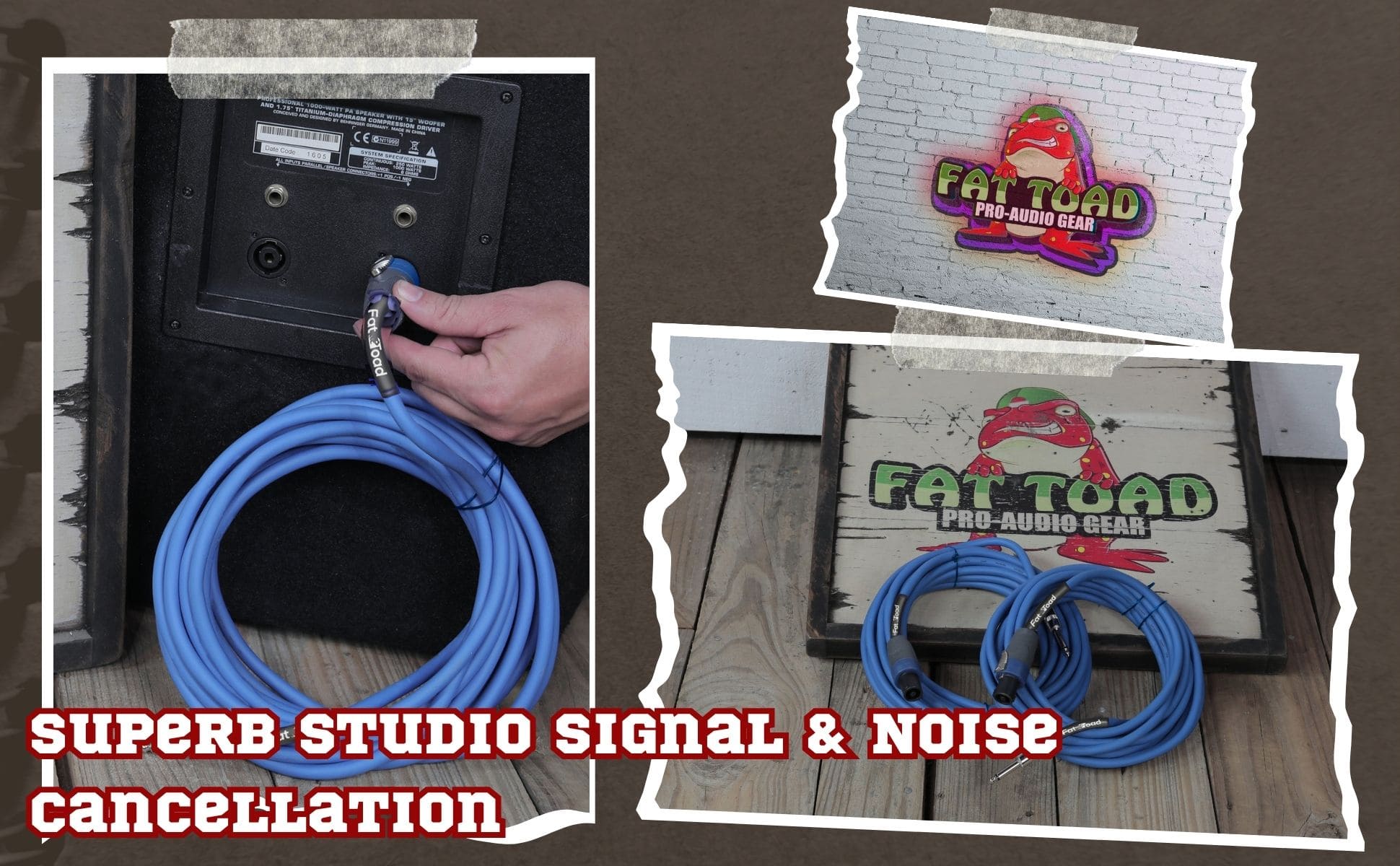 Speakon to 1/4" Male Cables (2 Pack) by FAT TOAD - 25 ft Professional Pro Audio Blue DJ Speaker PA Cord with Twist Lock Connector - 12 AWG Wire GeekStands.com
