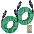 Speakon to Speakon Cables (2 Pack) by FAT TOAD - 25ft Professional DJ Pro Audio Green Speaker PA Cord w/ Twist Lock Connector - 12 AWG Wire for Studio GeekStands.com