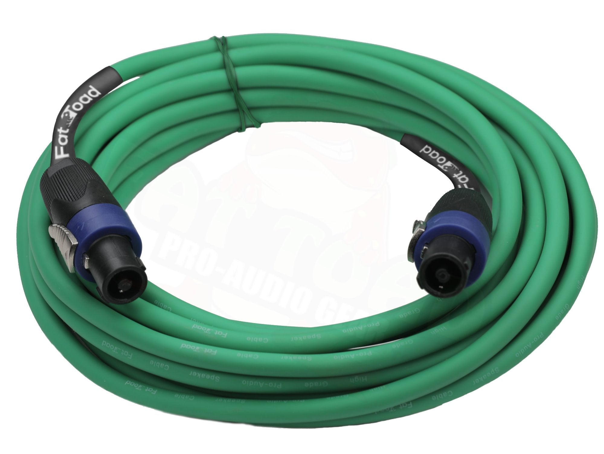Speakon to Speakon Cables (2 Pack) by FAT TOAD - 25ft Professional DJ Pro Audio Green Speaker PA Cord w/ Twist Lock Connector - 12 AWG Wire for Studio GeekStands.com