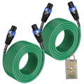 Speakon to Speakon Cables (2 Pack) by FAT TOAD - 50ft Professional Pro Audio Green Speaker PA Cord with Twist Lock Connector - 12 AWG Wire for Studio GeekStands.com