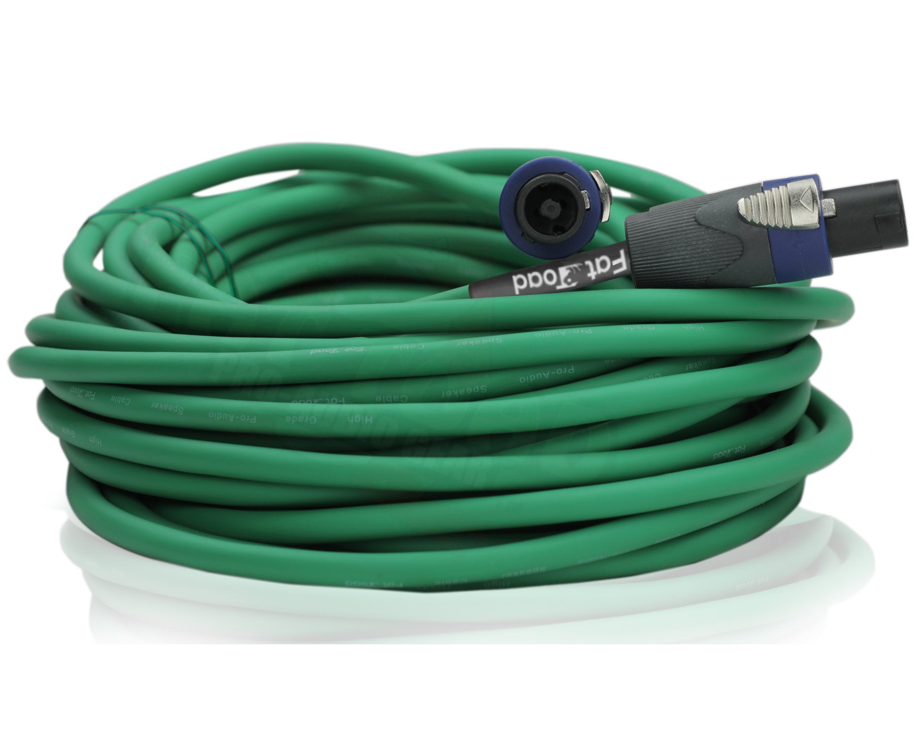 Speakon to Speakon Cables (2 Pack) by FAT TOAD - 50ft Professional Pro Audio Green Speaker PA Cord with Twist Lock Connector - 12 AWG Wire for Studio GeekStands.com