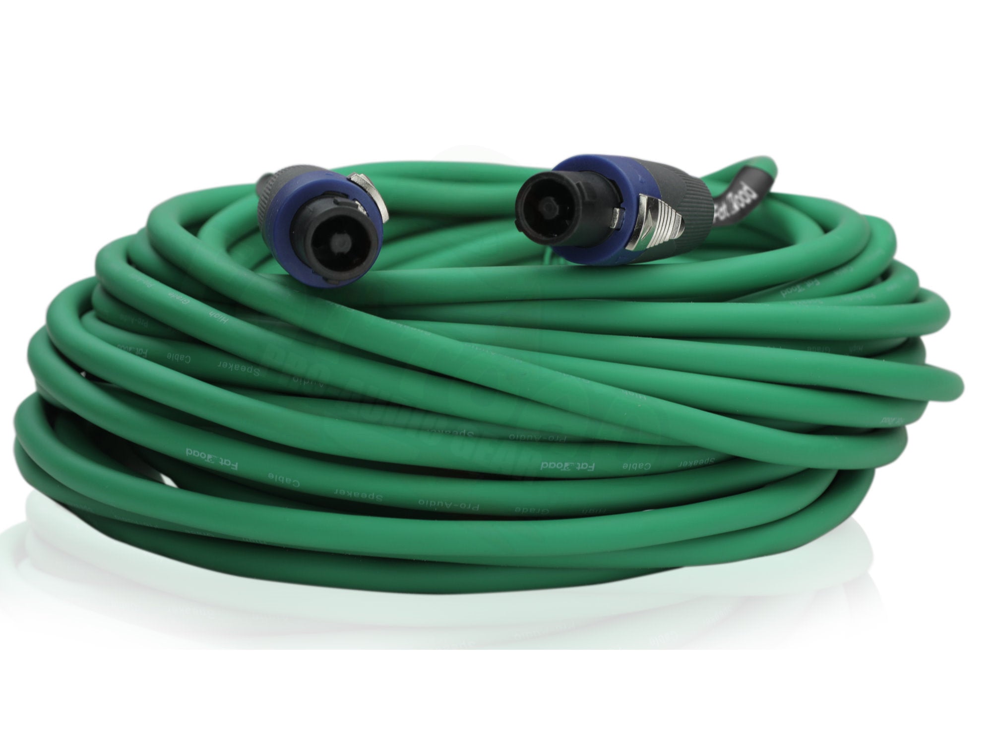 Speakon to Speakon Cables (2 Pack) by FAT TOAD - 50ft Professional Pro Audio Green Speaker PA Cord with Twist Lock Connector - 12 AWG Wire for Studio GeekStands.com