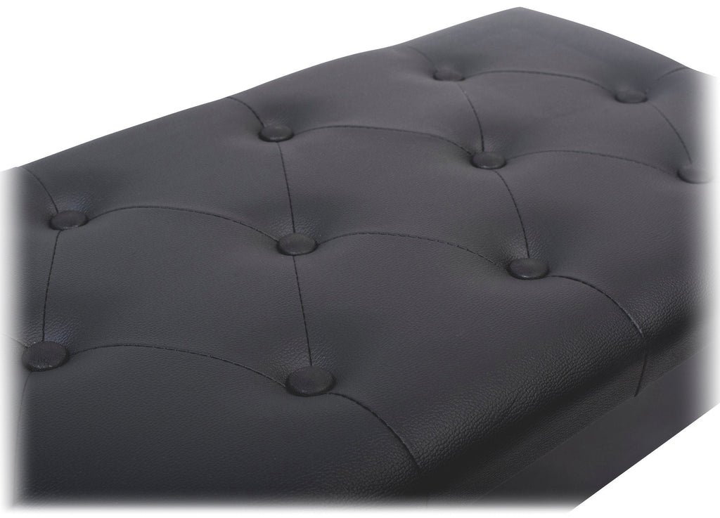 Premium Antique Black Piano Bench By Griffin - Solid Wood Frame & Luxurious, Comfortable PU Leather Padded Duet Double Seat Ergonomic Keyboard Stool With Storage Space, Durable & Sturdy, Vintage Design GeekStands.com