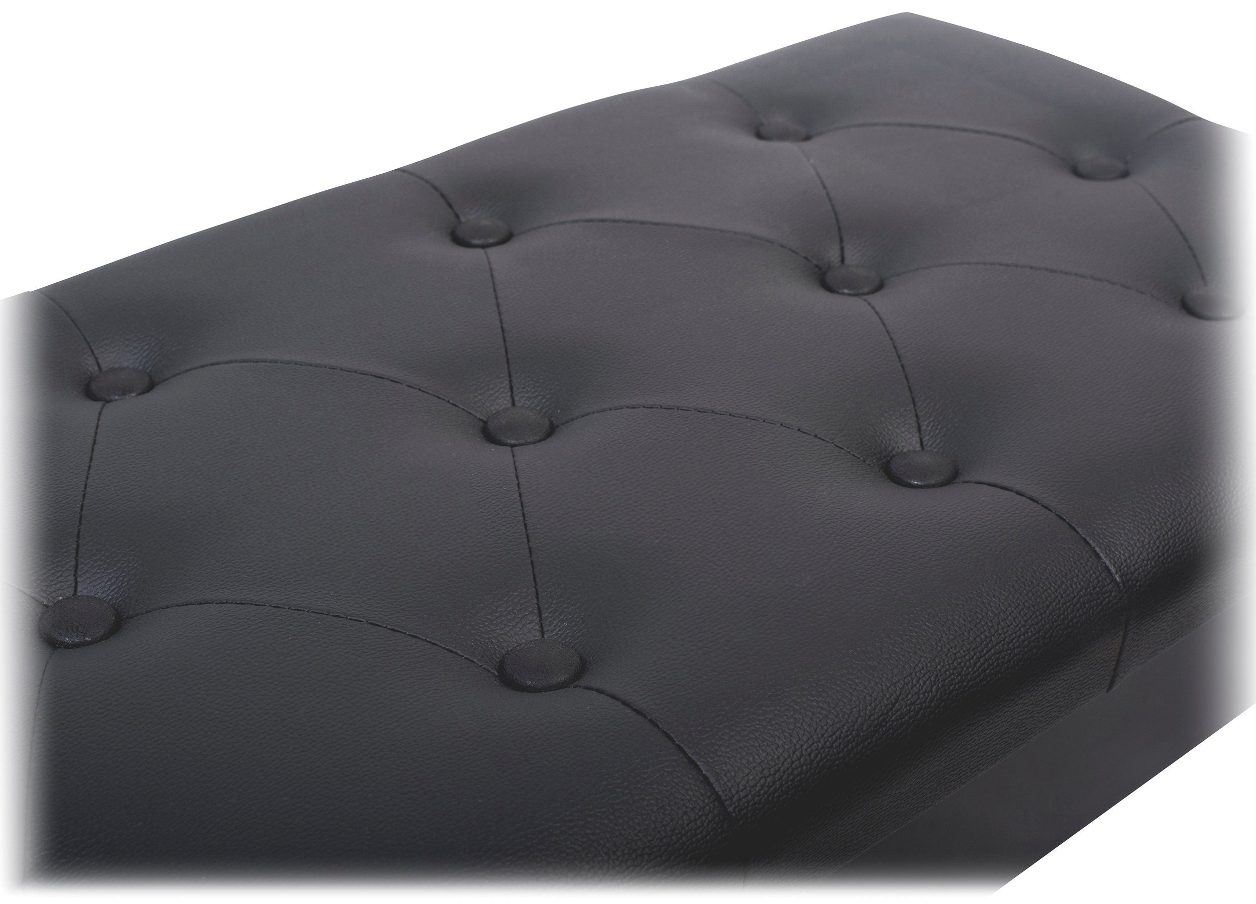 Premium Antique Black Piano Bench By Griffin - Solid Wood Frame & Luxurious, Comfortable PU Leather Padded Duet Double Seat Ergonomic Keyboard Stool With Storage Space, Durable & Sturdy, Vintage Design GeekStands.com