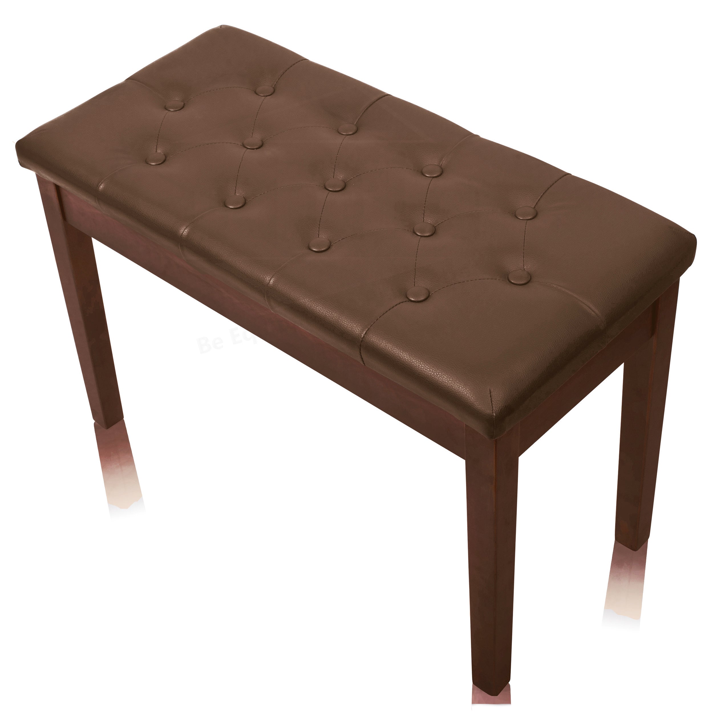 GRIFFIN Brown Wood PU Leather Piano Bench - Double Vintage Design, Ergonomic Chair Musicians Keyboard Stool - Cushion Duet Seat & Sheet Music Storage GeekStands.com