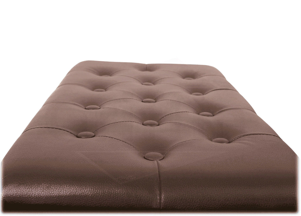 GRIFFIN Brown Wood PU Leather Piano Bench - Double Vintage Design, Ergonomic Chair Musicians Keyboard Stool - Cushion Duet Seat & Sheet Music Storage GeekStands.com