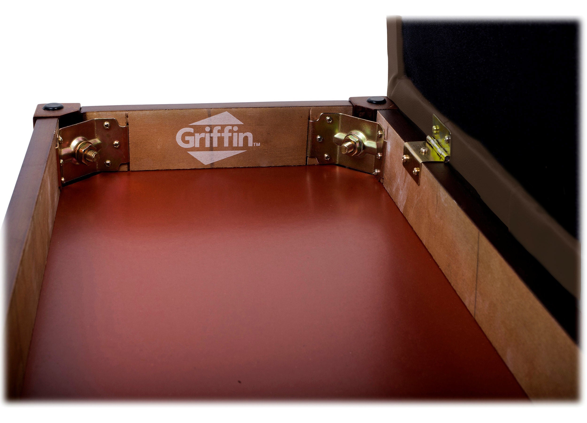 GRIFFIN Brown Wood PU Leather Piano Bench - Double Vintage Design, Ergonomic Chair Musicians Keyboard Stool - Cushion Duet Seat & Sheet Music Storage GeekStands.com